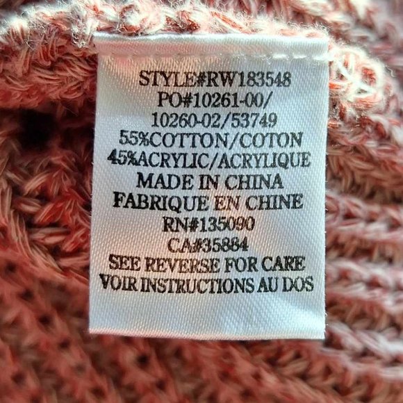 Rag Poets Pullover Knit Sweater Marled Long Sleeve Cowl Neck Cut Out Size Large - Picture 7 of 9